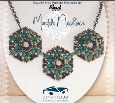 Pattern BeadMaster Mandala Necklace uses DiamonDuo Tango FOC with bead purchase